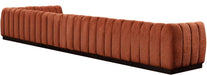 Meridian Furniture - Quinn 197" Cognac Chenille Fabric Upholstered 7pc. Sectional - 124Cognac-Sec7B - GreatFurnitureDeal