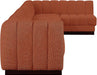 Meridian Furniture - Quinn 197" Cognac Chenille Fabric Upholstered 7pc. Sectional - 124Cognac-Sec7B - GreatFurnitureDeal