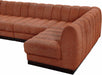 Meridian Furniture - Quinn 197" Cognac Chenille Fabric Upholstered 8pc. Sectional - 124Cognac-Sec8A - GreatFurnitureDeal