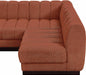 Meridian Furniture - Quinn 197" Cognac Chenille Fabric Upholstered 8pc. Sectional - 124Cognac-Sec8A - GreatFurnitureDeal