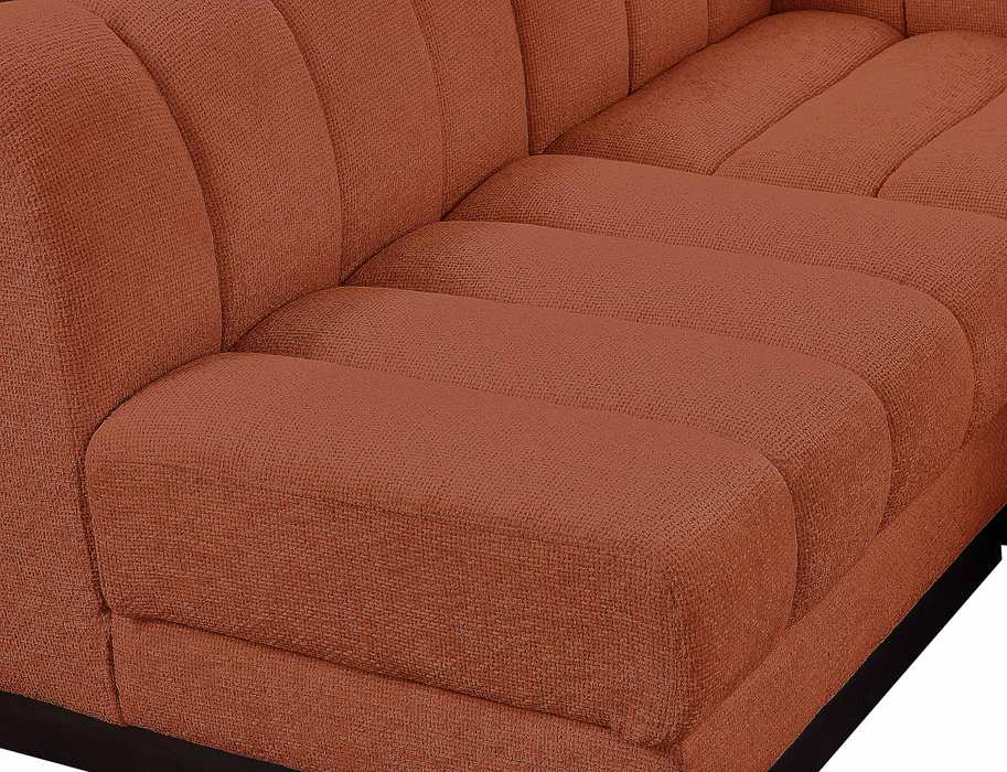 Meridian Furniture - Quinn 197" Cognac Chenille Fabric Upholstered 8pc. Sectional - 124Cognac-Sec8A - GreatFurnitureDeal