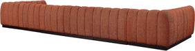 Meridian Furniture - Quinn 197" Cognac Chenille Fabric Upholstered 8pc. Sectional - 124Cognac-Sec8A - GreatFurnitureDeal