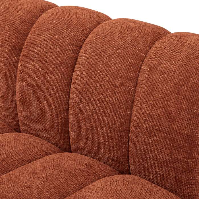 Meridian Furniture - Quinn 197" Cognac Chenille Fabric Upholstered 8pc. Sectional - 124Cognac-Sec8A - GreatFurnitureDeal