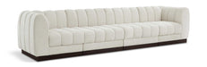 Meridian Furniture - Quinn 133" Cream Chenille Fabric Upholstered 4pc. Sofa - 124Cream-S133 - GreatFurnitureDeal