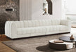 Meridian Furniture - Quinn 133" Cream Chenille Fabric Upholstered 4pc. Sofa - 124Cream-S133 - GreatFurnitureDeal