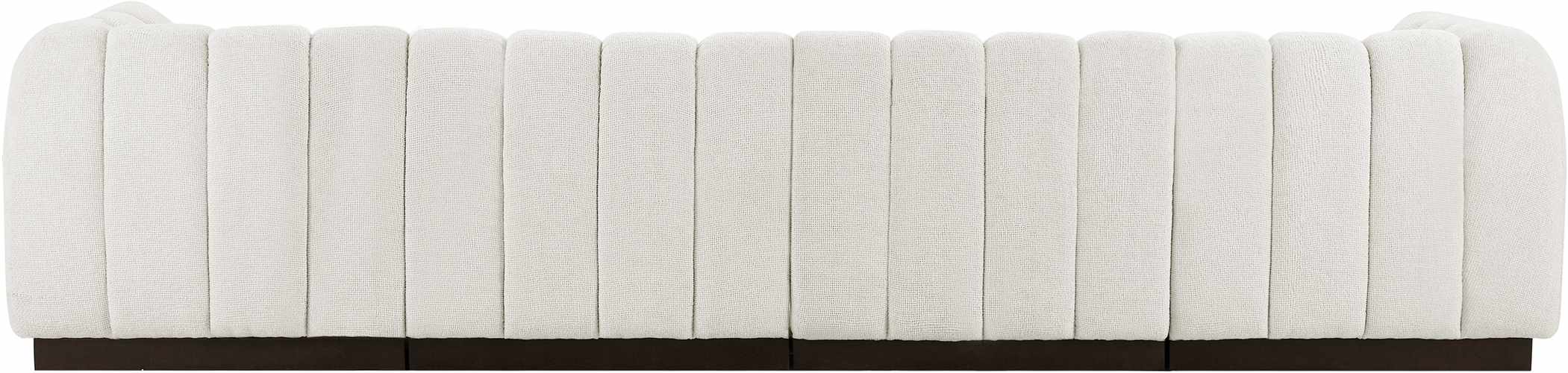 Meridian Furniture - Quinn 133" Cream Chenille Fabric Upholstered 4pc. Sofa - 124Cream-S133 - GreatFurnitureDeal