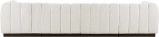 Meridian Furniture - Quinn 133" Cream Chenille Fabric Upholstered 4pc. Sofa - 124Cream-S133 - GreatFurnitureDeal