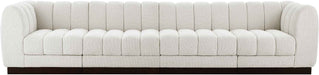Meridian Furniture - Quinn 133" Cream Chenille Fabric Upholstered 4pc. Sofa - 124Cream-S133 - GreatFurnitureDeal