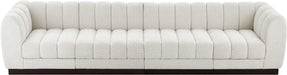 Meridian Furniture - Quinn 133" Cream Chenille Fabric Upholstered 4pc. Sofa - 124Cream-S133 - GreatFurnitureDeal