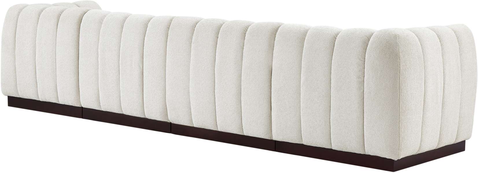 Meridian Furniture - Quinn 133" Cream Chenille Fabric Upholstered 4pc. Sofa - 124Cream-S133 - GreatFurnitureDeal