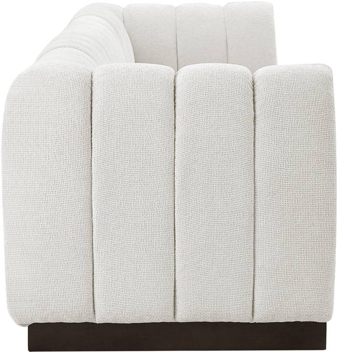 Meridian Furniture - Quinn 133" Cream Chenille Fabric Upholstered 4pc. Sofa - 124Cream-S133 - GreatFurnitureDeal