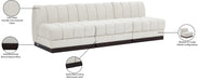Meridian Furniture - Quinn 96" Cream Chenille Fabric Upholstered 3pc. Armless Sofa - 124Cream-S96 - GreatFurnitureDeal