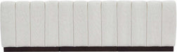 Meridian Furniture - Quinn 96" Cream Chenille Fabric Upholstered 3pc. Armless Sofa - 124Cream-S96 - GreatFurnitureDeal