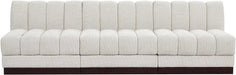 Meridian Furniture - Quinn 96" Cream Chenille Fabric Upholstered 3pc. Armless Sofa - 124Cream-S96 - GreatFurnitureDeal
