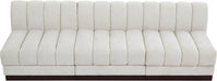 Meridian Furniture - Quinn 96" Cream Chenille Fabric Upholstered 3pc. Armless Sofa - 124Cream-S96 - GreatFurnitureDeal
