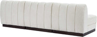 Meridian Furniture - Quinn 96" Cream Chenille Fabric Upholstered 3pc. Armless Sofa - 124Cream-S96 - GreatFurnitureDeal