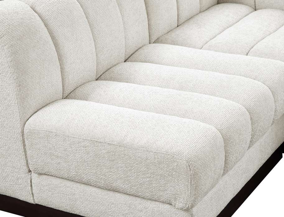 Meridian Furniture - Quinn 101" Cream Chenille Fabric Upholstered 4pc. Sectional - 124Cream-Sec4A - GreatFurnitureDeal