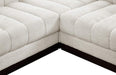 Meridian Furniture - Quinn 101" Cream Chenille Fabric Upholstered 4pc. Sectional - 124Cream-Sec4A - GreatFurnitureDeal