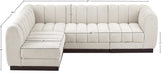 Meridian Furniture - Quinn 101" Cream Chenille Fabric Upholstered 4pc. Sectional - 124Cream-Sec4A - GreatFurnitureDeal