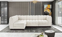 Meridian Furniture - Quinn 101" Cream Chenille Fabric Upholstered 4pc. Sectional - 124Cream-Sec4A - GreatFurnitureDeal
