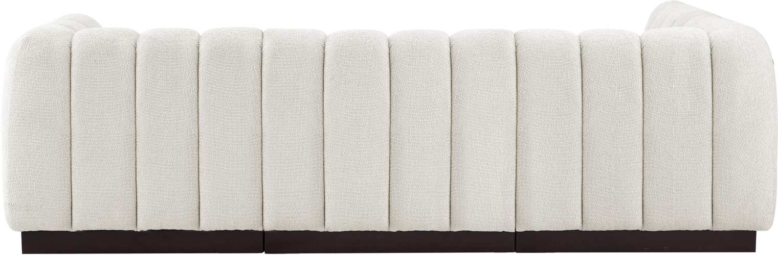 Meridian Furniture - Quinn 101" Cream Chenille Fabric Upholstered 4pc. Sectional - 124Cream-Sec4A - GreatFurnitureDeal