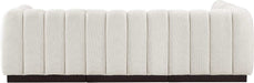 Meridian Furniture - Quinn 101" Cream Chenille Fabric Upholstered 4pc. Sectional - 124Cream-Sec4A - GreatFurnitureDeal