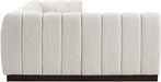 Meridian Furniture - Quinn 101" Cream Chenille Fabric Upholstered 4pc. Sectional - 124Cream-Sec4A - GreatFurnitureDeal