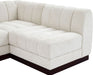Meridian Furniture - Quinn 101" Cream Chenille Fabric Upholstered 4pc. Sectional - 124Cream-Sec4A - GreatFurnitureDeal