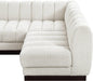 Meridian Furniture - Quinn 133" Cream Chenille Fabric Upholstered 5pc. Sectional - 124Cream-Sec5A - GreatFurnitureDeal