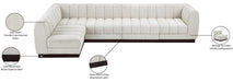 Meridian Furniture - Quinn 133" Cream Chenille Fabric Upholstered 5pc. Sectional - 124Cream-Sec5A - GreatFurnitureDeal