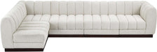 Meridian Furniture - Quinn 133" Cream Chenille Fabric Upholstered 5pc. Sectional - 124Cream-Sec5A - GreatFurnitureDeal