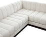 Meridian Furniture - Quinn 101" Cream Chenille Fabric Upholstered 5pc. Sectional - 124Cream-Sec5C - GreatFurnitureDeal