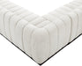 Meridian Furniture - Quinn 101" Cream Chenille Fabric Upholstered 5pc. Sectional - 124Cream-Sec5C - GreatFurnitureDeal