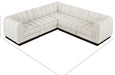 Meridian Furniture - Quinn 101" Cream Chenille Fabric Upholstered 5pc. Sectional - 124Cream-Sec5C - GreatFurnitureDeal