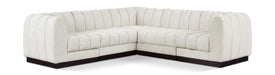 Meridian Furniture - Quinn 101" Cream Chenille Fabric Upholstered 5pc. Sectional - 124Cream-Sec5C - GreatFurnitureDeal