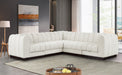 Meridian Furniture - Quinn 101" Cream Chenille Fabric Upholstered 5pc. Sectional - 124Cream-Sec5C - GreatFurnitureDeal