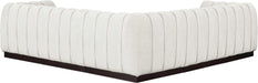 Meridian Furniture - Quinn 101" Cream Chenille Fabric Upholstered 5pc. Sectional - 124Cream-Sec5C - GreatFurnitureDeal
