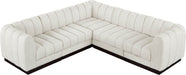 Meridian Furniture - Quinn 101" Cream Chenille Fabric Upholstered 5pc. Sectional - 124Cream-Sec5C - GreatFurnitureDeal