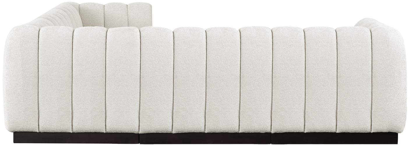 Meridian Furniture - Quinn 101" Cream Chenille Fabric Upholstered 5pc. Sectional - 124Cream-Sec5C - GreatFurnitureDeal