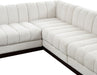 Meridian Furniture - Quinn 101" Cream Chenille Fabric Upholstered 5pc. Sectional - 124Cream-Sec5C - GreatFurnitureDeal