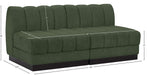 Meridian Furniture - Quinn 64" Green Chenille Fabric Upholstered 2pc. Armless Loveseat - 124Green-S64 - GreatFurnitureDeal