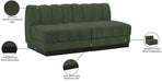 Meridian Furniture - Quinn 64" Green Chenille Fabric Upholstered 2pc. Armless Loveseat - 124Green-S64 - GreatFurnitureDeal