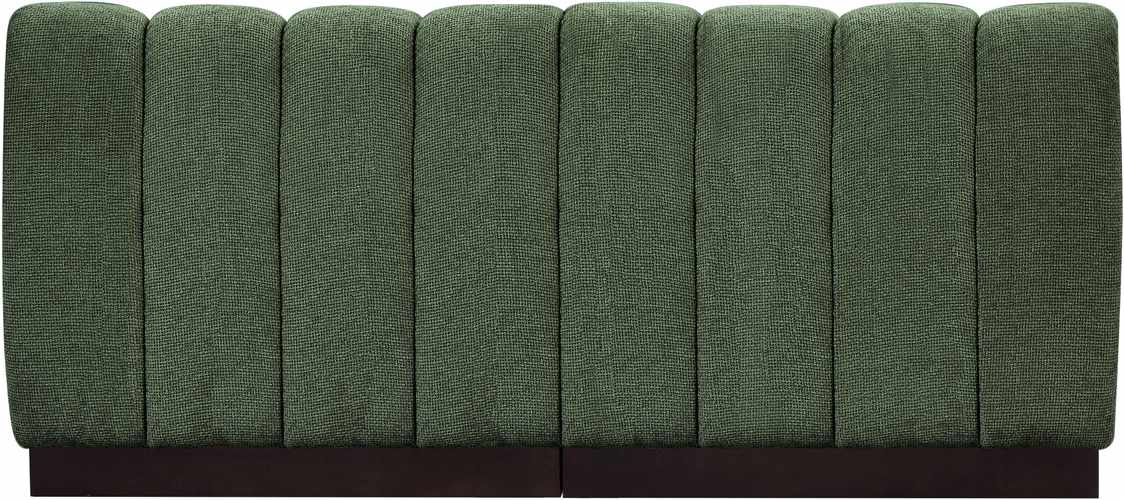 Meridian Furniture - Quinn 64" Green Chenille Fabric Upholstered 2pc. Armless Loveseat - 124Green-S64 - GreatFurnitureDeal