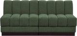 Meridian Furniture - Quinn 64" Green Chenille Fabric Upholstered 2pc. Armless Loveseat - 124Green-S64 - GreatFurnitureDeal