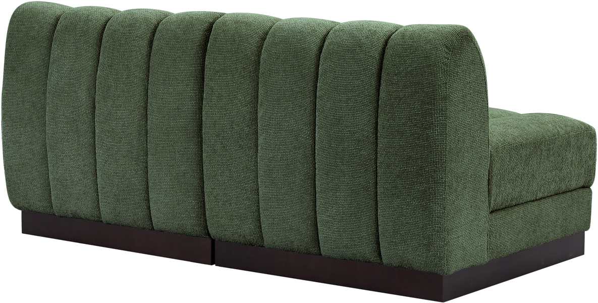 Meridian Furniture - Quinn 64" Green Chenille Fabric Upholstered 2pc. Armless Loveseat - 124Green-S64 - GreatFurnitureDeal