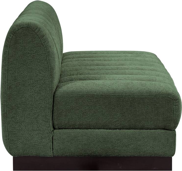 Meridian Furniture - Quinn 64" Green Chenille Fabric Upholstered 2pc. Armless Loveseat - 124Green-S64 - GreatFurnitureDeal