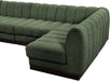 Meridian Furniture - Quinn 101" Green Chenille Fabric Upholstered 4pc. Sectional - 124Green-Sec4A - GreatFurnitureDeal
