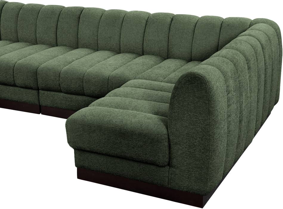 Meridian Furniture - Quinn 101" Green Chenille Fabric Upholstered 4pc. Sectional - 124Green-Sec4A - GreatFurnitureDeal