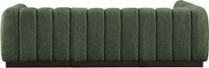 Meridian Furniture - Quinn 101" Green Chenille Fabric Upholstered 4pc. Sectional - 124Green-Sec4A - GreatFurnitureDeal