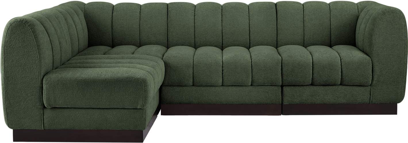 Meridian Furniture - Quinn 101" Green Chenille Fabric Upholstered 4pc. Sectional - 124Green-Sec4A - GreatFurnitureDeal